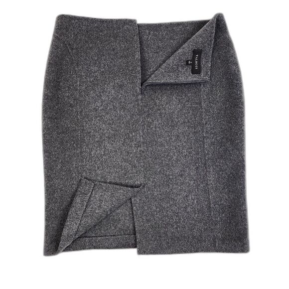 Talbots Grey Wool Blend Pencil Skirt Size 8 Career Business Casual Winter Skirt - Picture 1 of 12